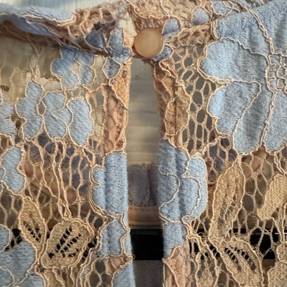 Madewell Sleeveless Lace Blouse - Light Blue and Beige - Picture 4 of 4